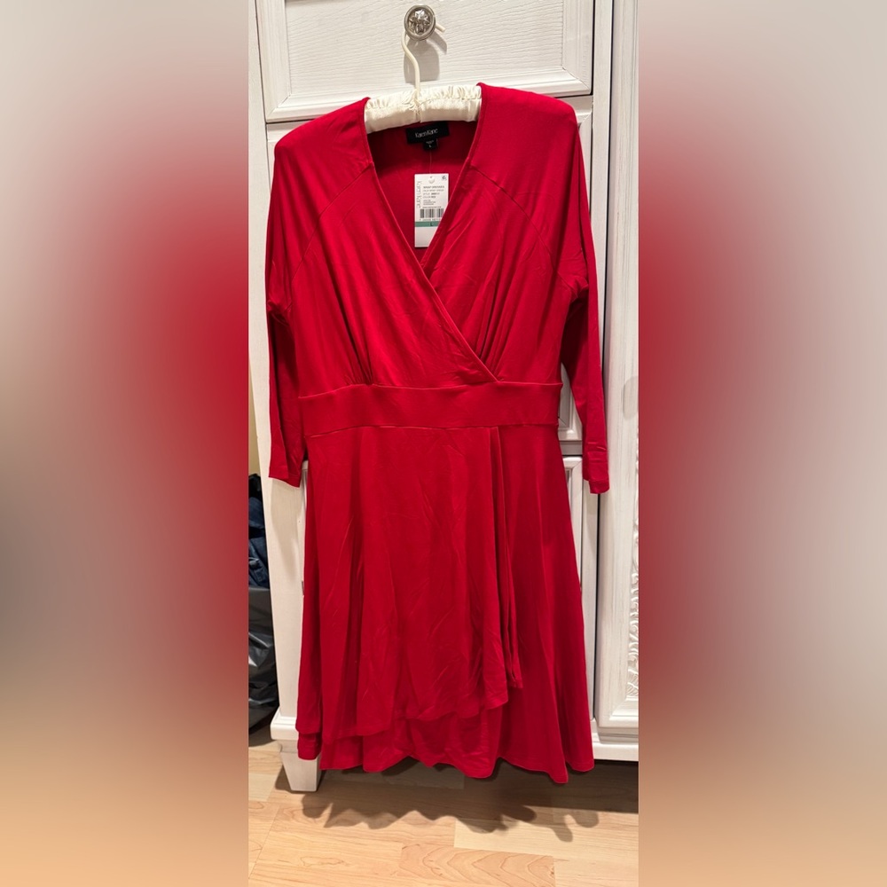 Karen Kane Vibrant Red Long Sleeve Dress